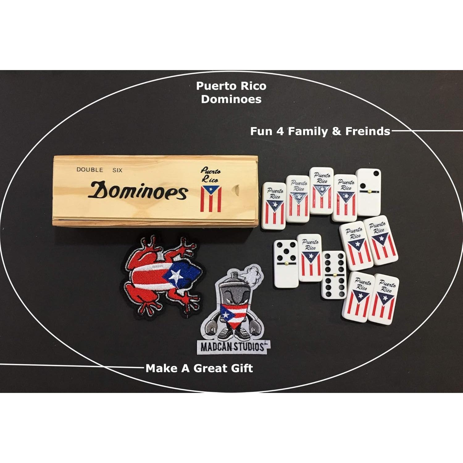 Dominó de la Bandera de Puerto Rico Doble Seis 28 Fichas