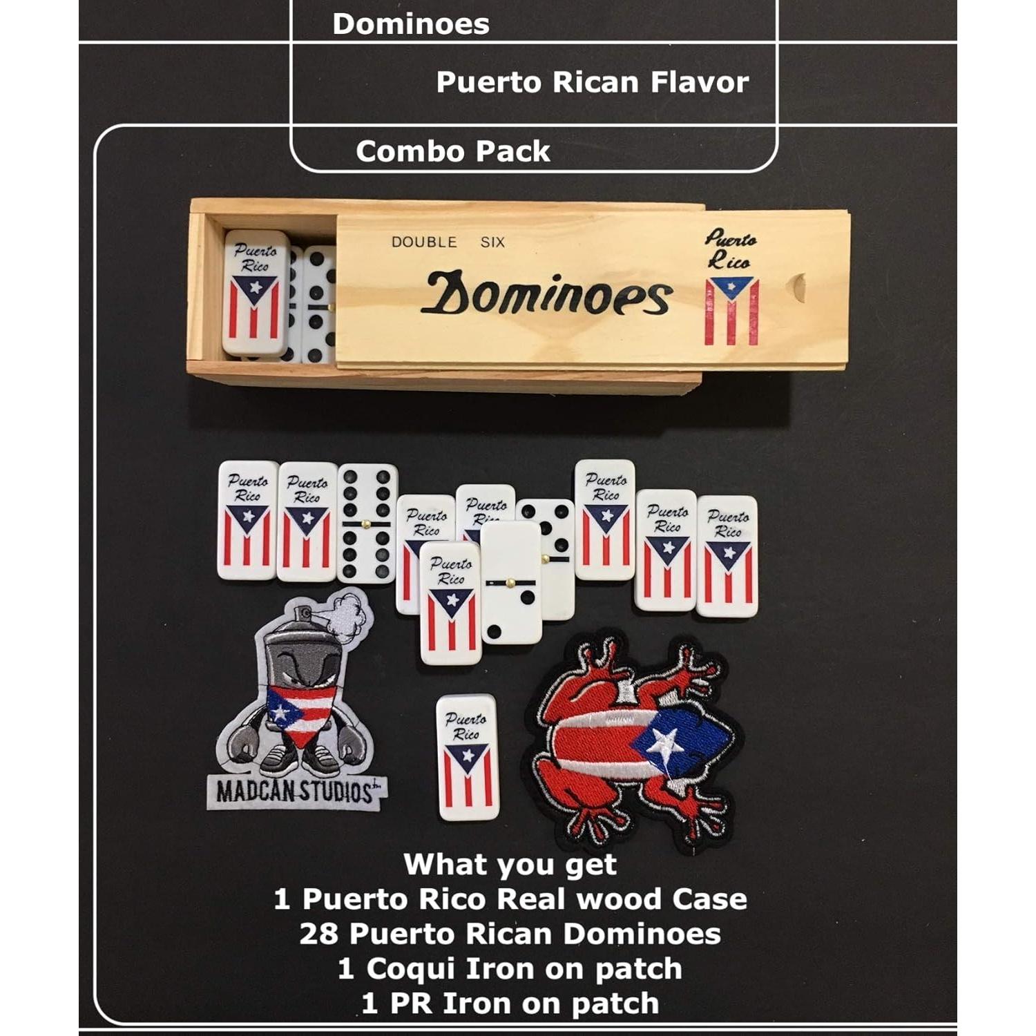 Dominó de la Bandera de Puerto Rico Doble Seis 28 Fichas