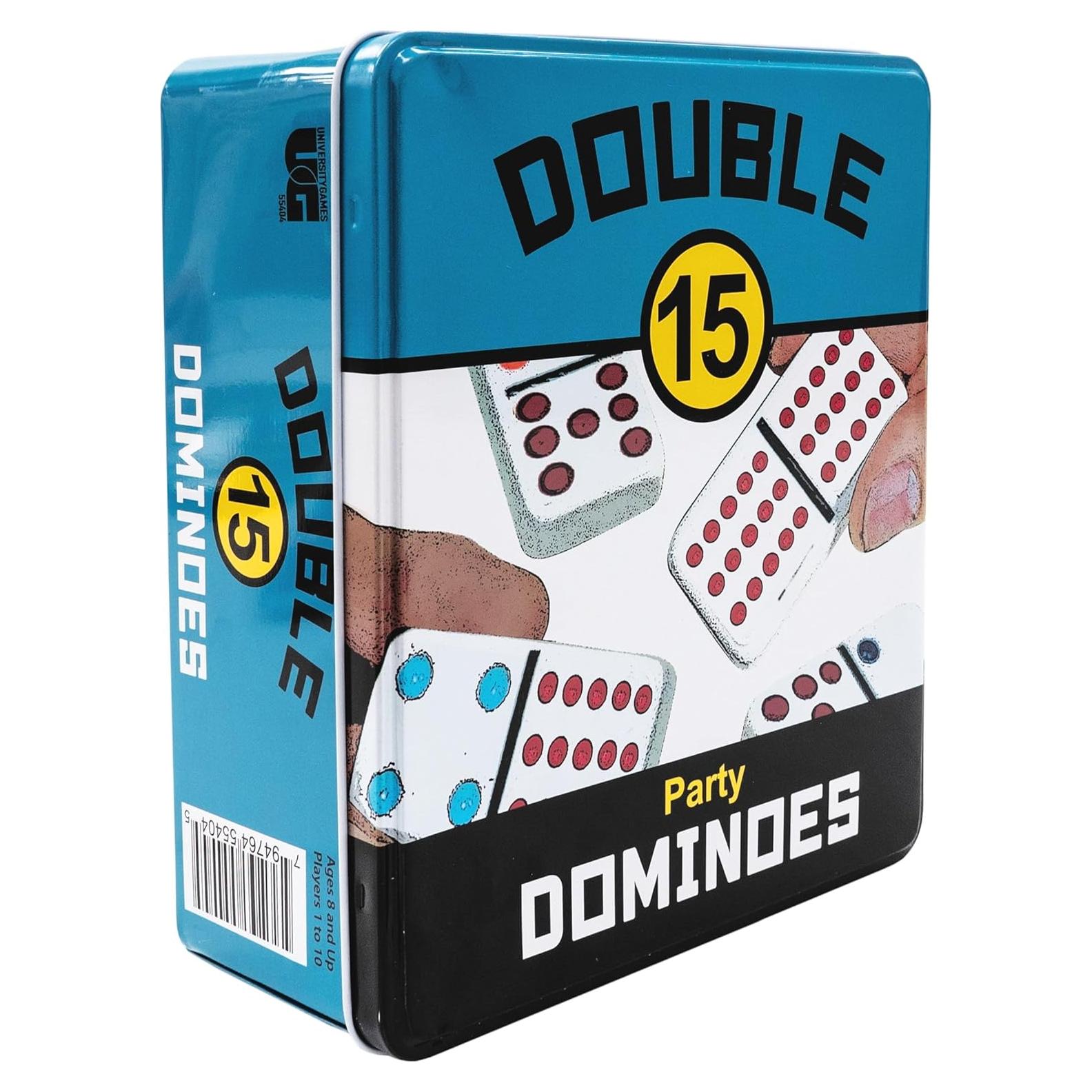 Juego de Dominó Doble 15 University Games - 132 Fichas Coloridas