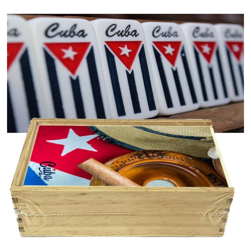 Dominó Cubano Doble Nueve con Bandera Cubana - 55 Fichas