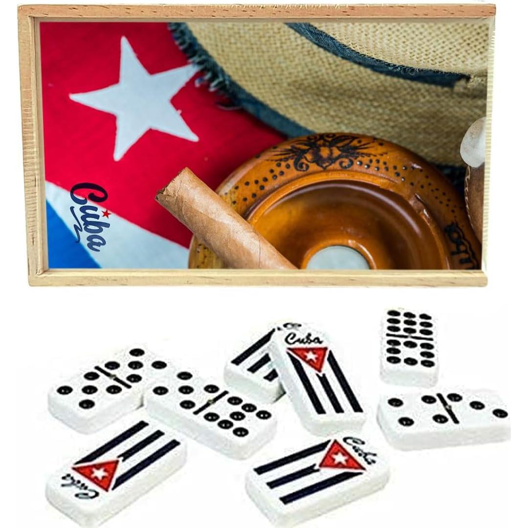 Dominó Cubano Doble Nueve con Bandera Cubana - 55 Fichas