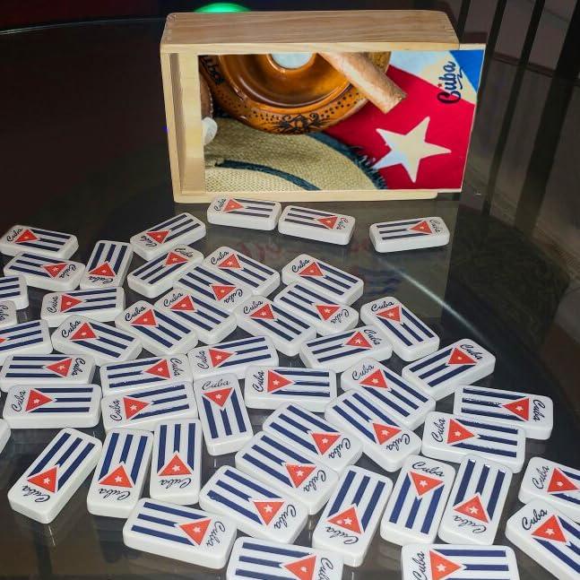 Dominó Cubano Doble Nueve con Bandera Cubana - 55 Fichas