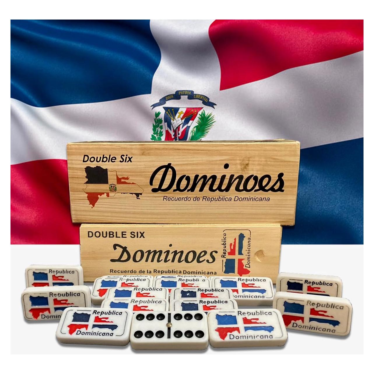 Juego de Dominó PRK 14 Doble Seis con Diseño Bandera Dominicana