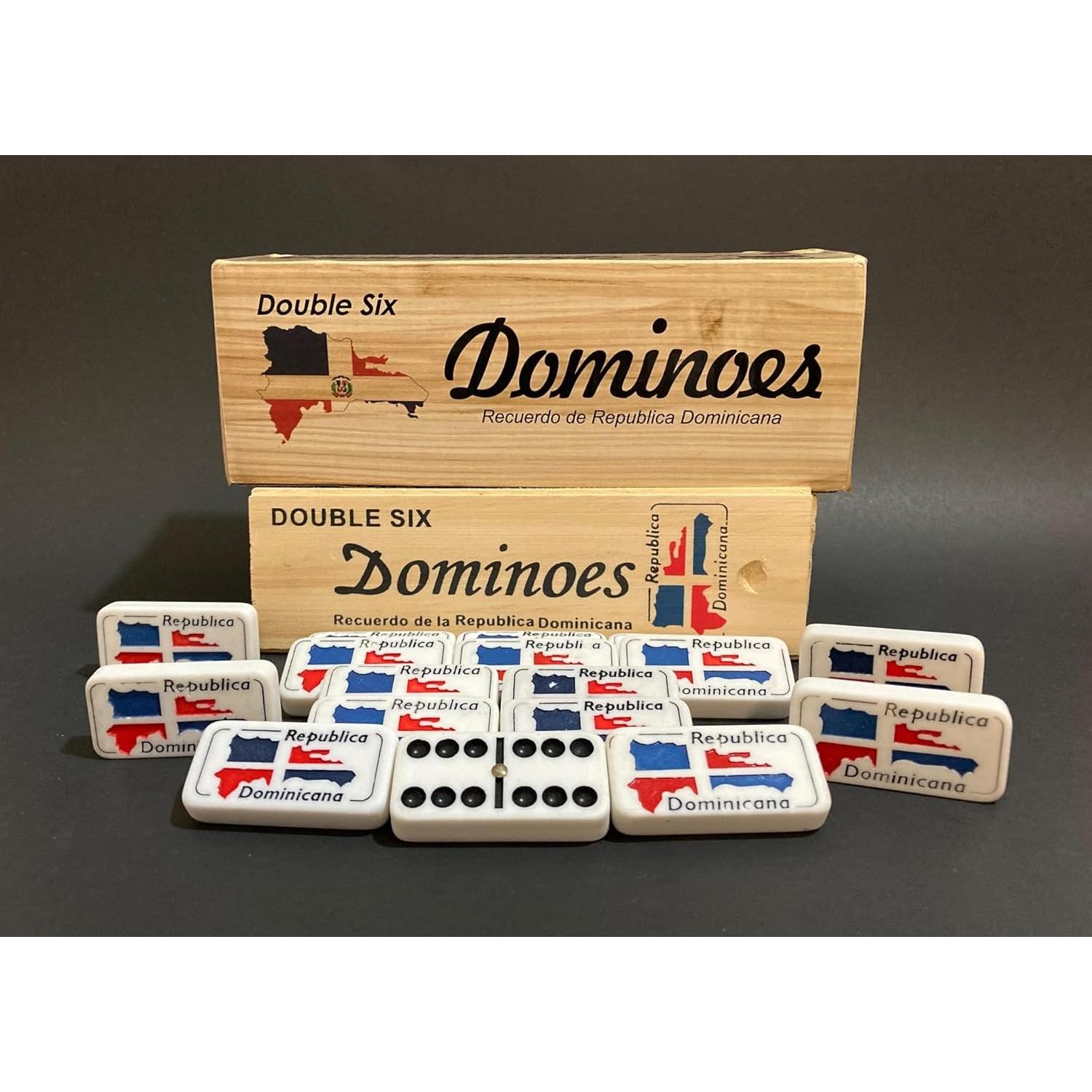 Juego de Dominó PRK 14 Doble Seis con Diseño Bandera Dominicana