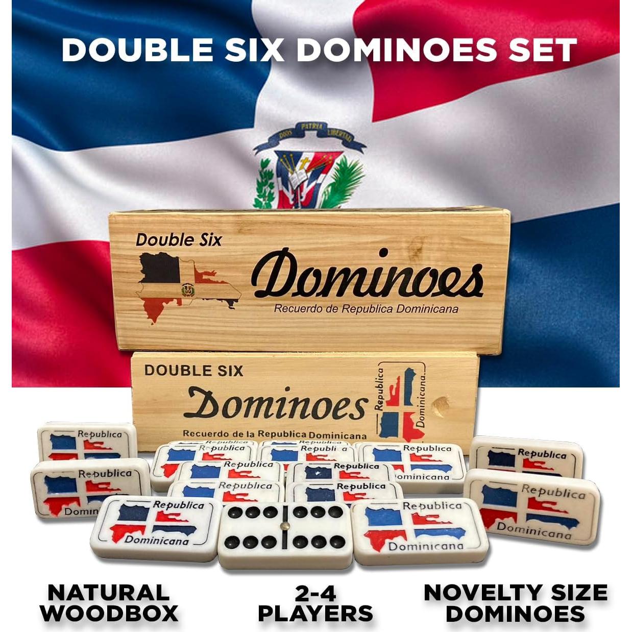 Juego de Dominó PRK 14 Doble Seis con Diseño Bandera Dominicana