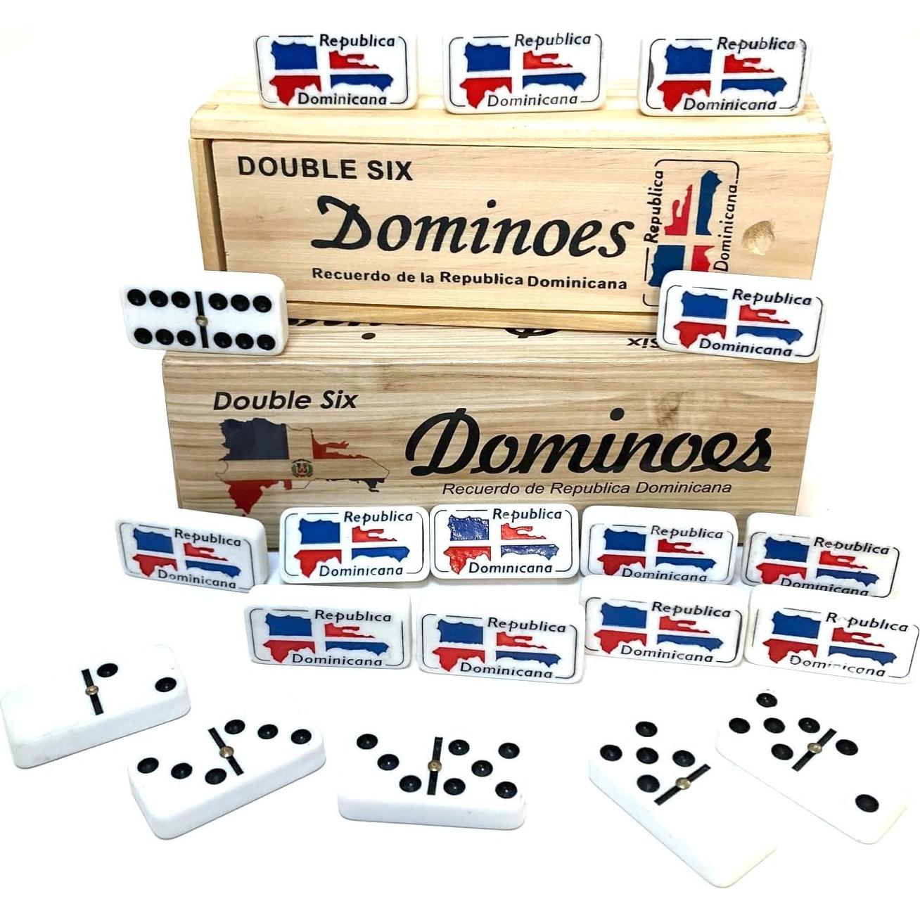 Juego de Dominó PRK 14 Doble Seis con Diseño Bandera Dominicana