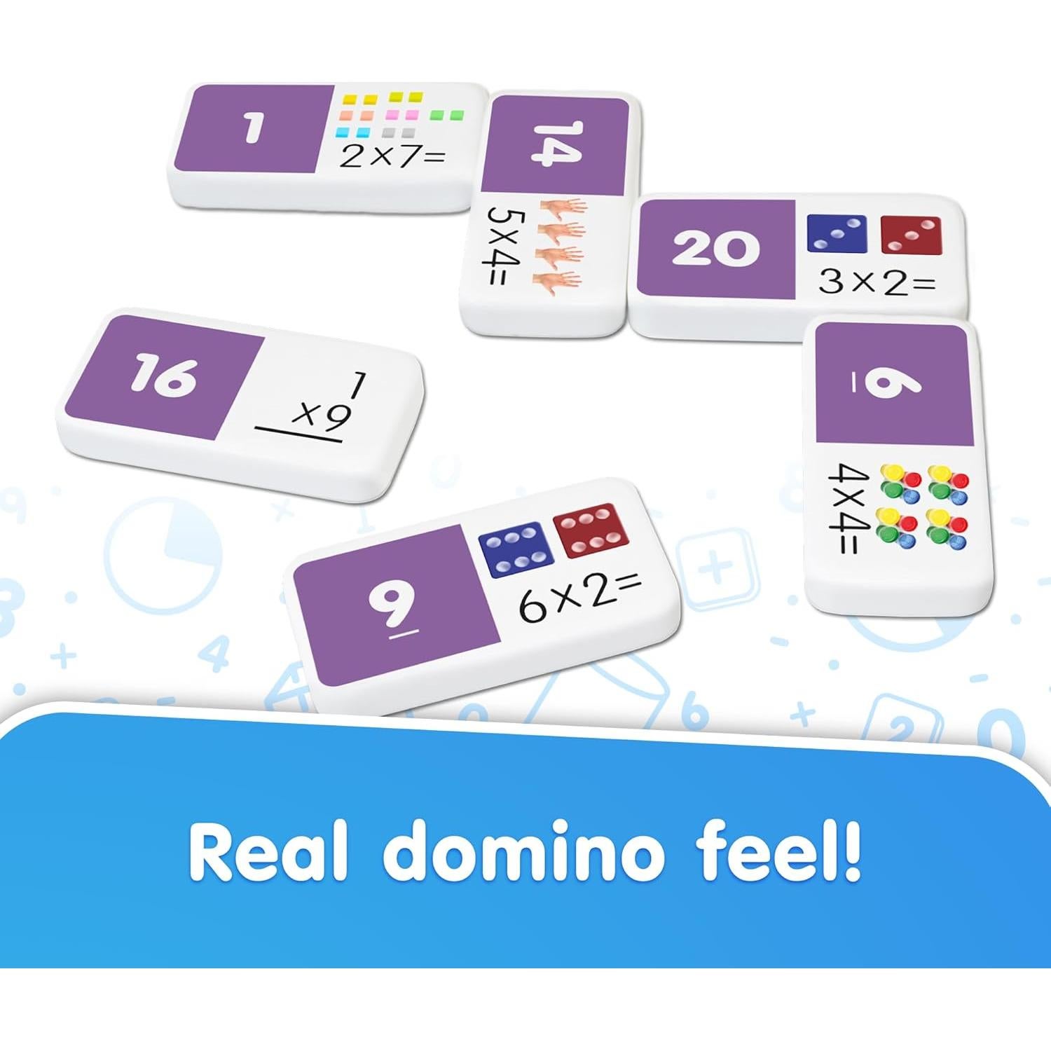 Juego de Dominó de Multiplicación Junior Learning, 28 Piezas, 7-9 Años