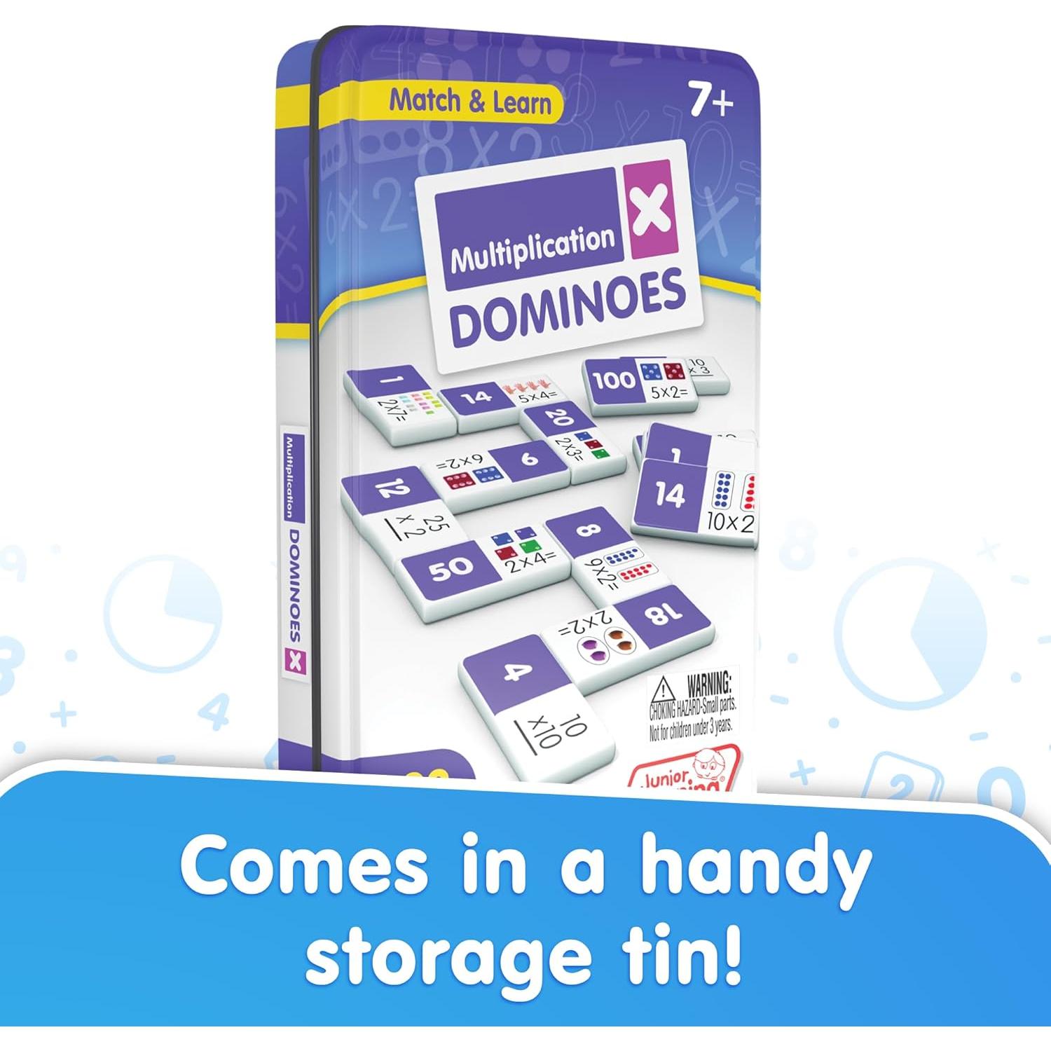 Juego de Dominó de Multiplicación Junior Learning, 28 Piezas, 7-9 Años