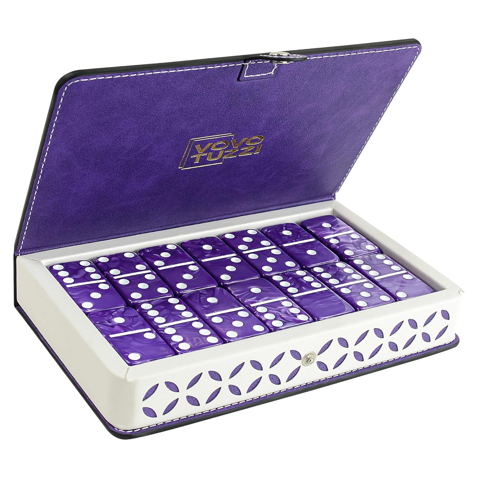 Juego de Dominó Vovotuzzi Jumbo Grueso Doble 6 Púrpura