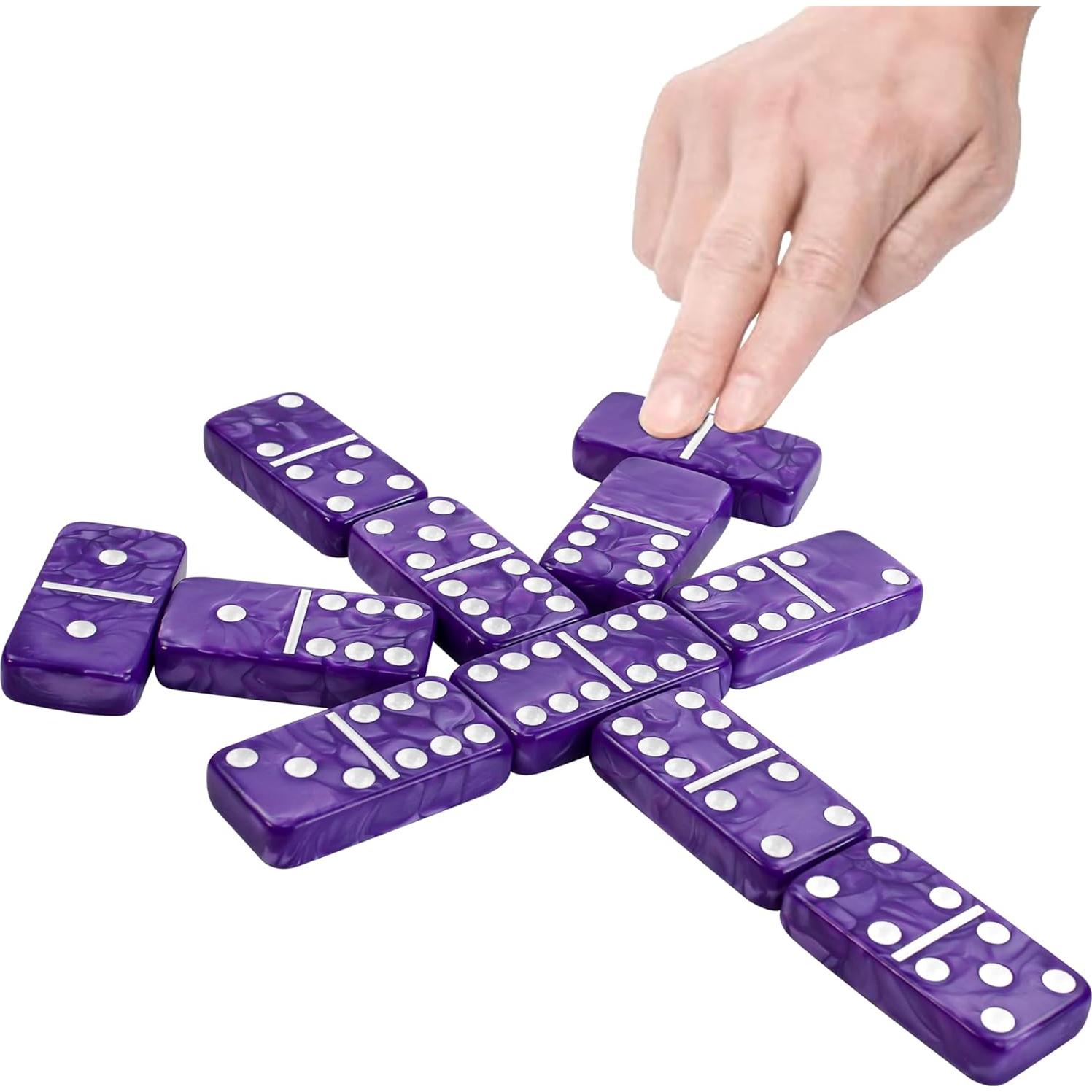 Juego de Dominó Vovotuzzi Jumbo Grueso Doble 6 Púrpura