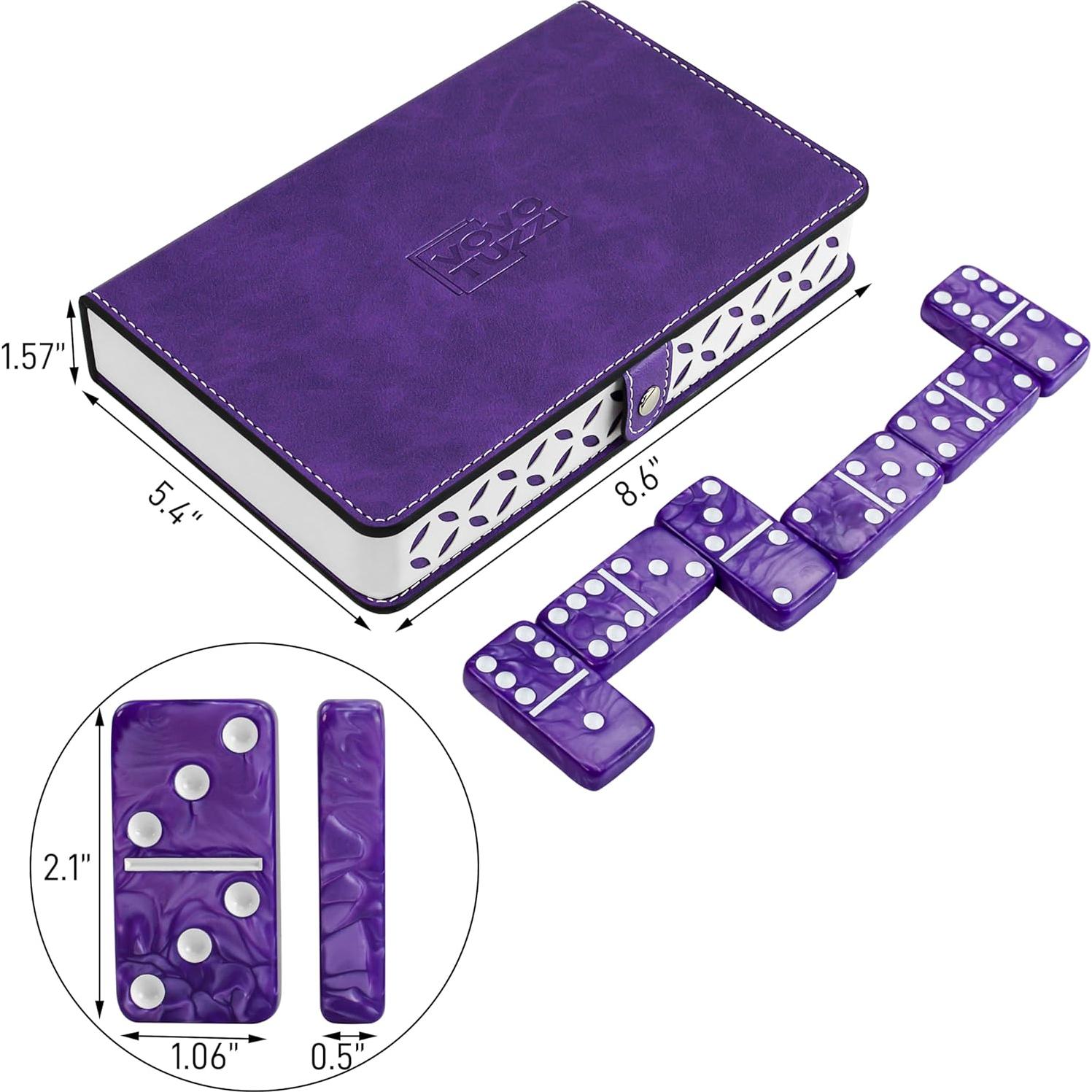 Juego de Dominó Vovotuzzi Jumbo Grueso Doble 6 Púrpura