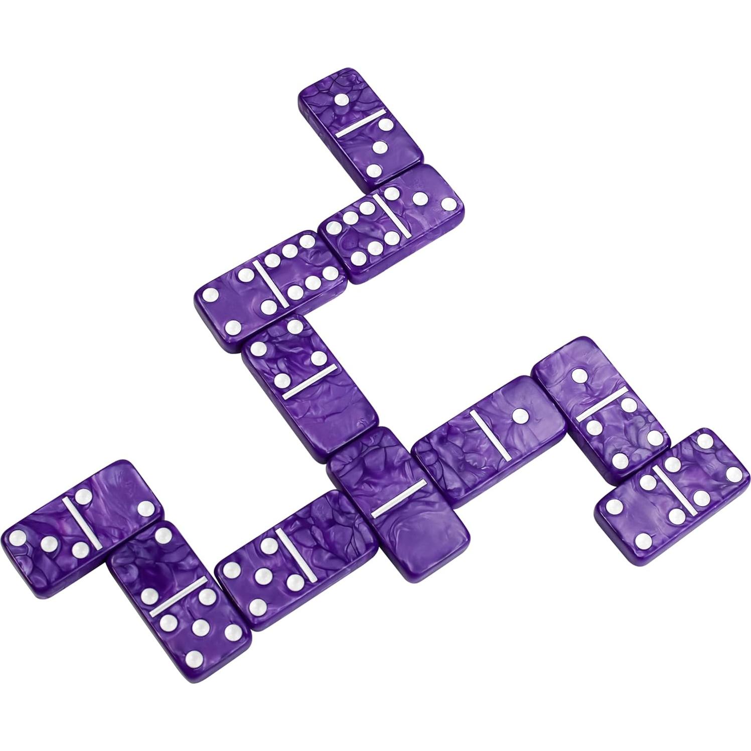 Juego de Dominó Vovotuzzi Jumbo Grueso Doble 6 Púrpura