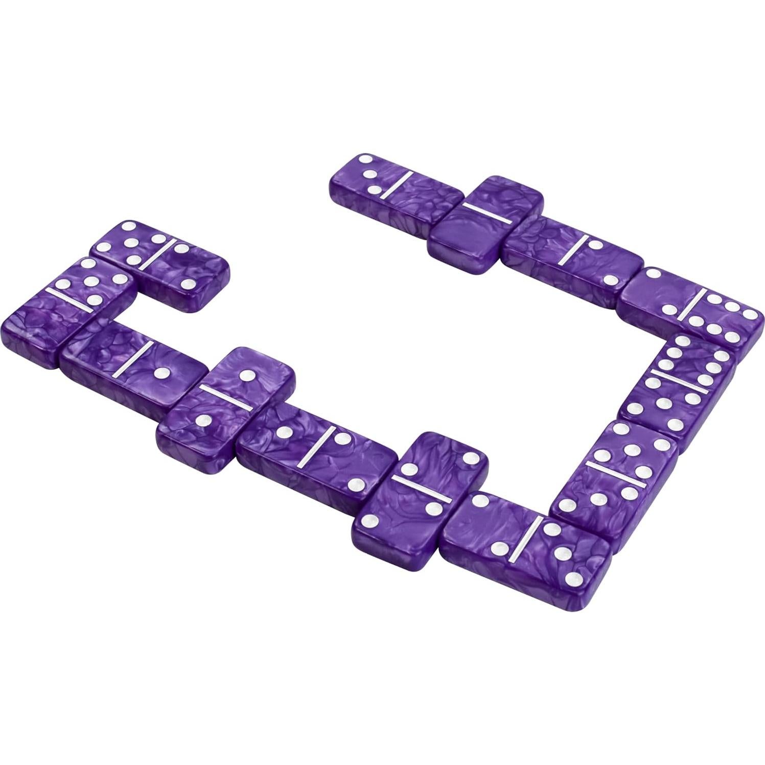 Juego de Dominó Vovotuzzi Jumbo Grueso Doble 6 Púrpura