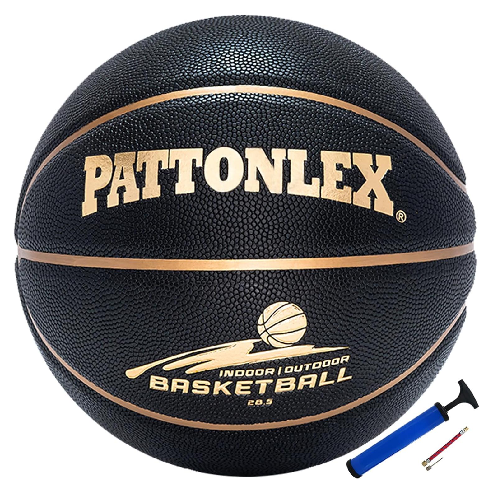 Balón de Baloncesto PATTONLEX Tamaño 6 Cuero Sintético Negro Dorado