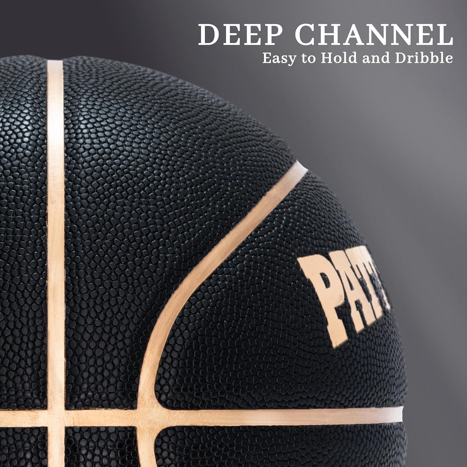 Balón de Baloncesto PATTONLEX Tamaño 6 Cuero Sintético Negro Dorado