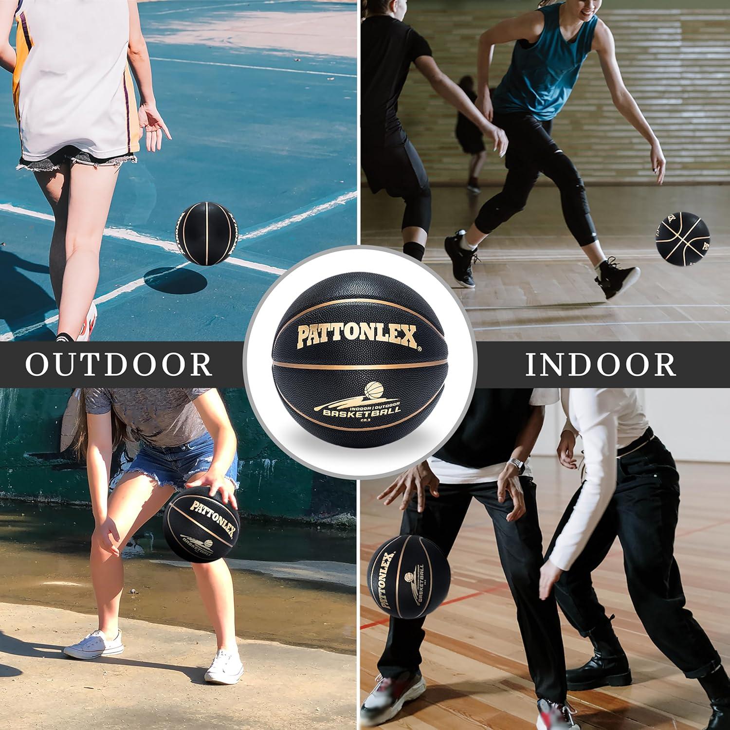 Balón de Baloncesto PATTONLEX Tamaño 6 Cuero Sintético Negro Dorado