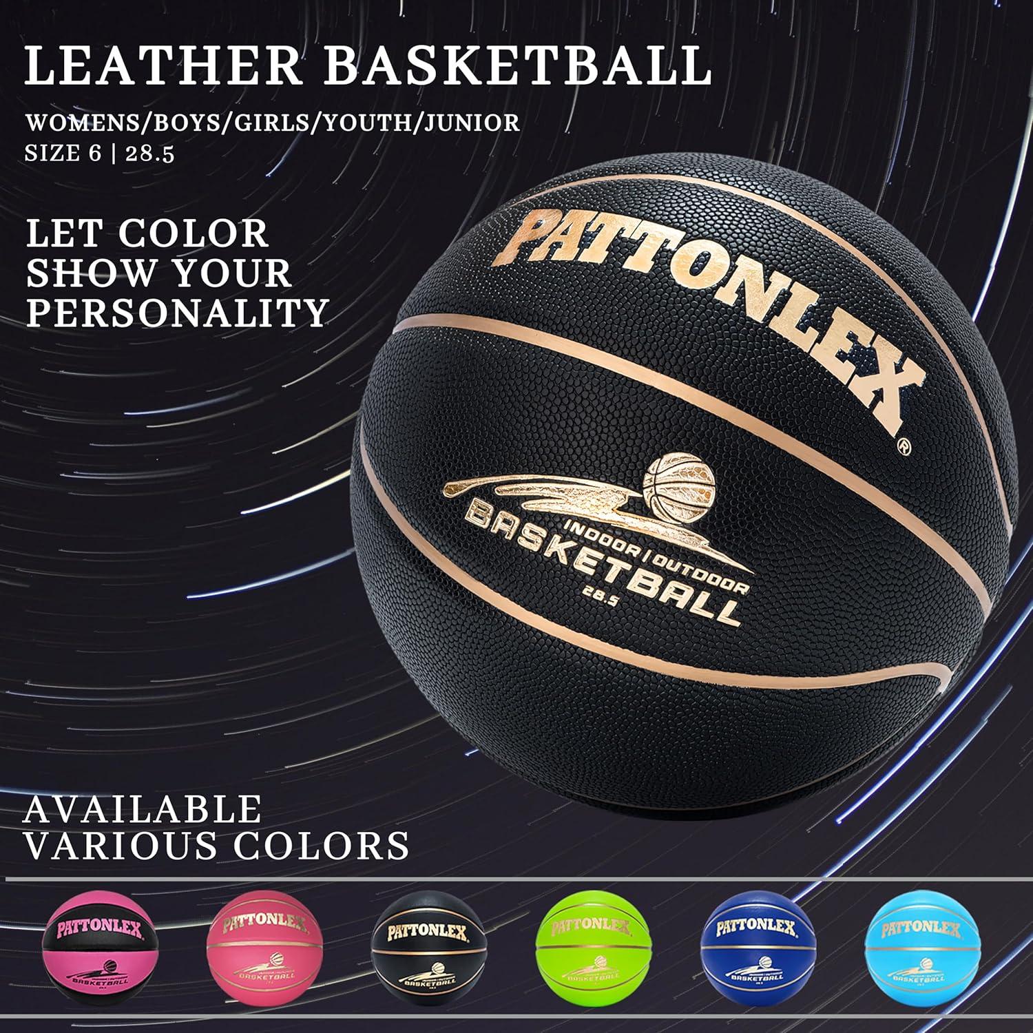 Balón de Baloncesto PATTONLEX Tamaño 6 Cuero Sintético Negro Dorado