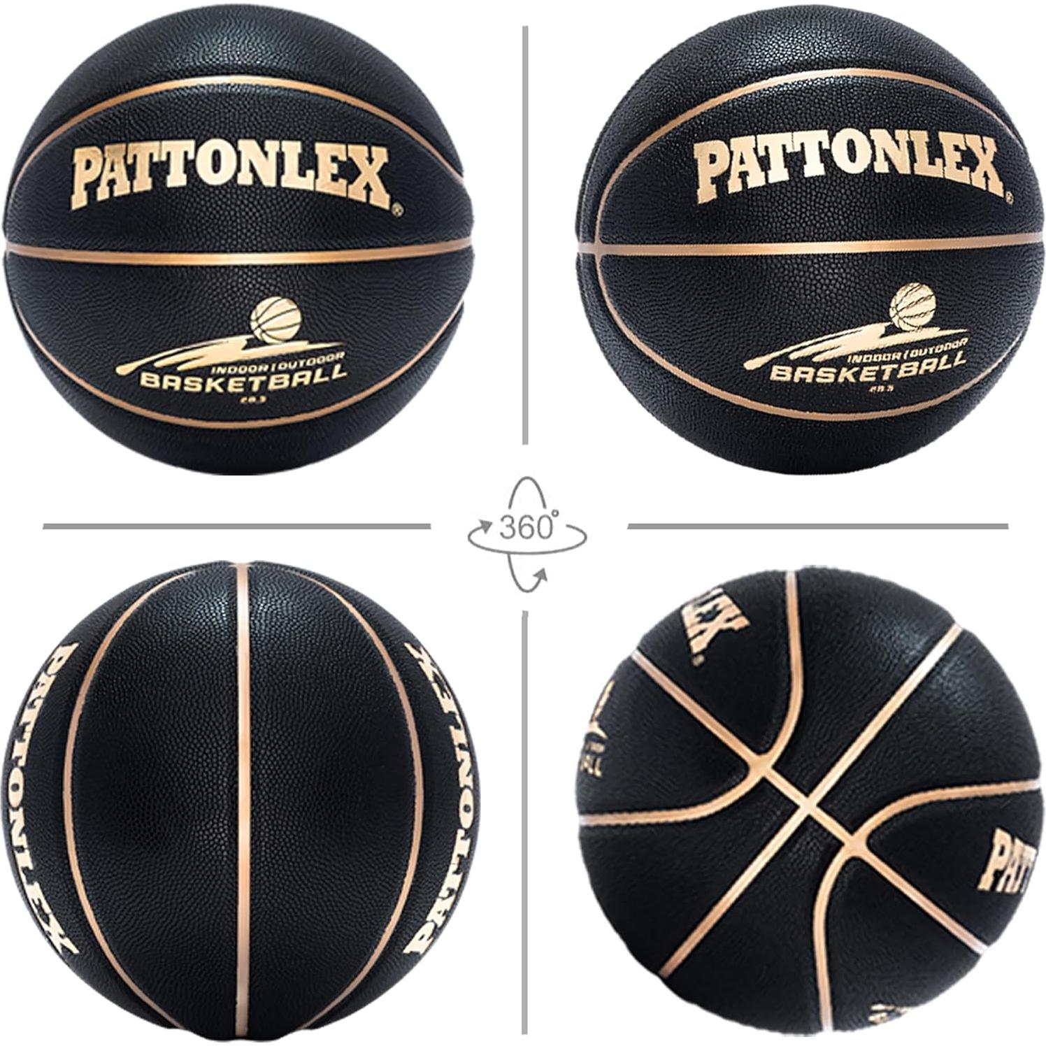 Balón de Baloncesto PATTONLEX Tamaño 6 Cuero Sintético Negro Dorado