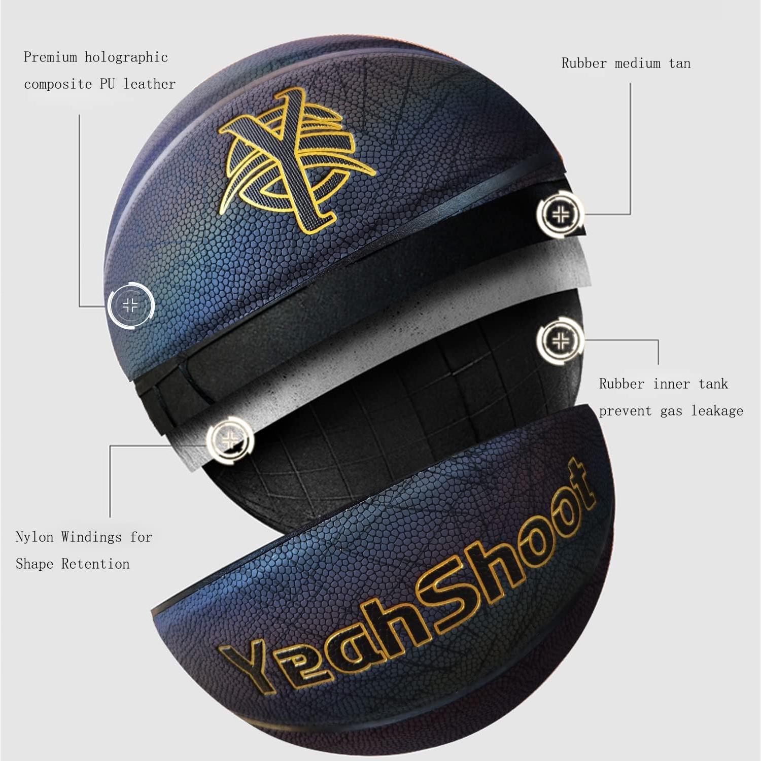 Balón de Baloncesto Holográfico YeahShoot Tamaño 7 con Bomba