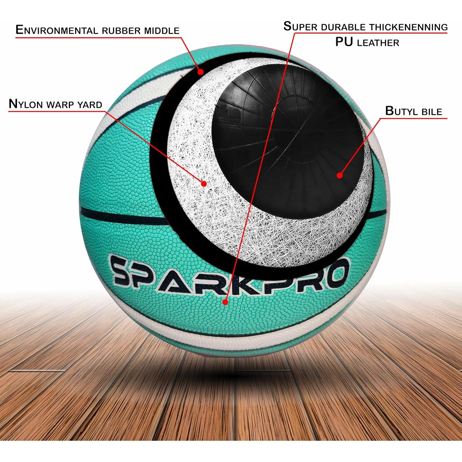 Balón de Baloncesto Tamaño 7 SparkPro - Cuero PU Duradero