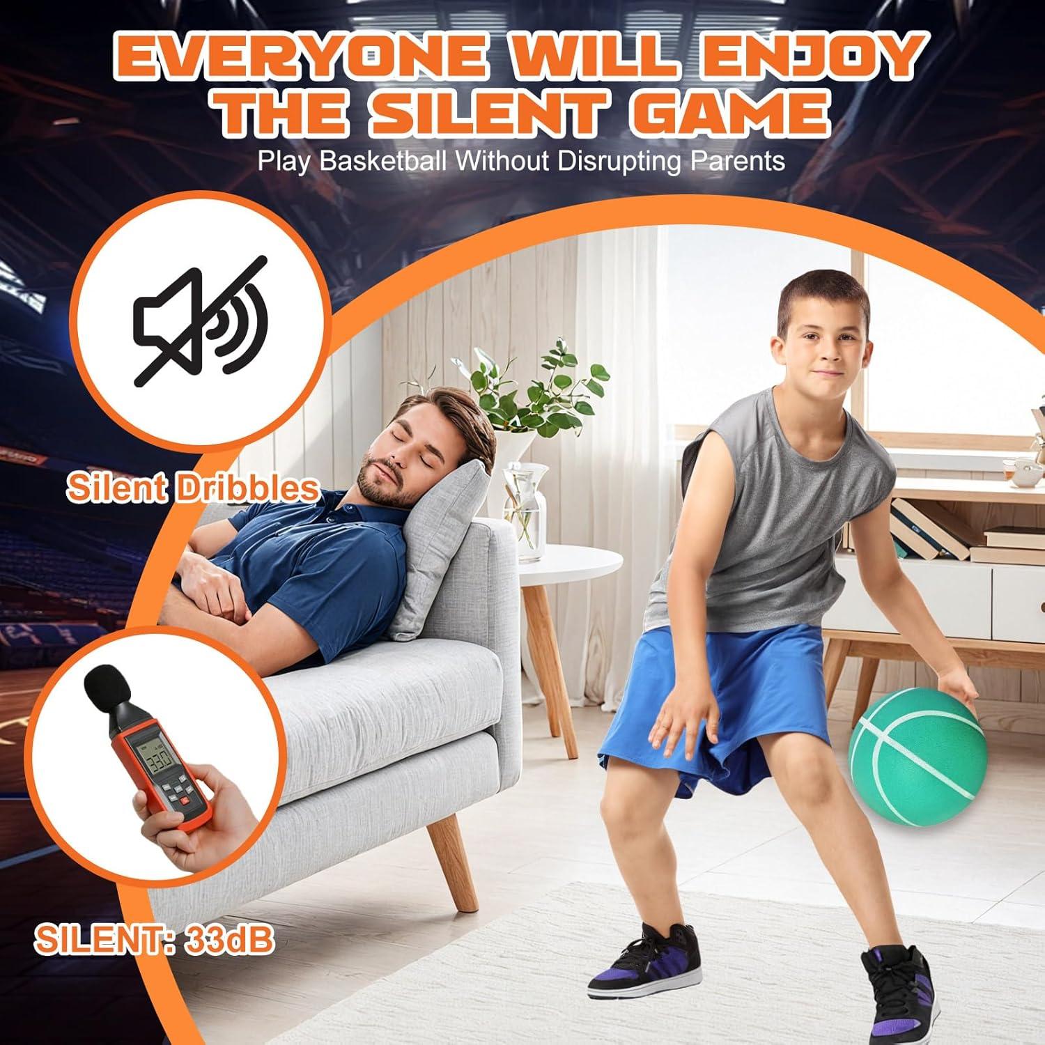 Balón de Baloncesto Silencioso LKTNLKT Tamaño 7 Espuma PU