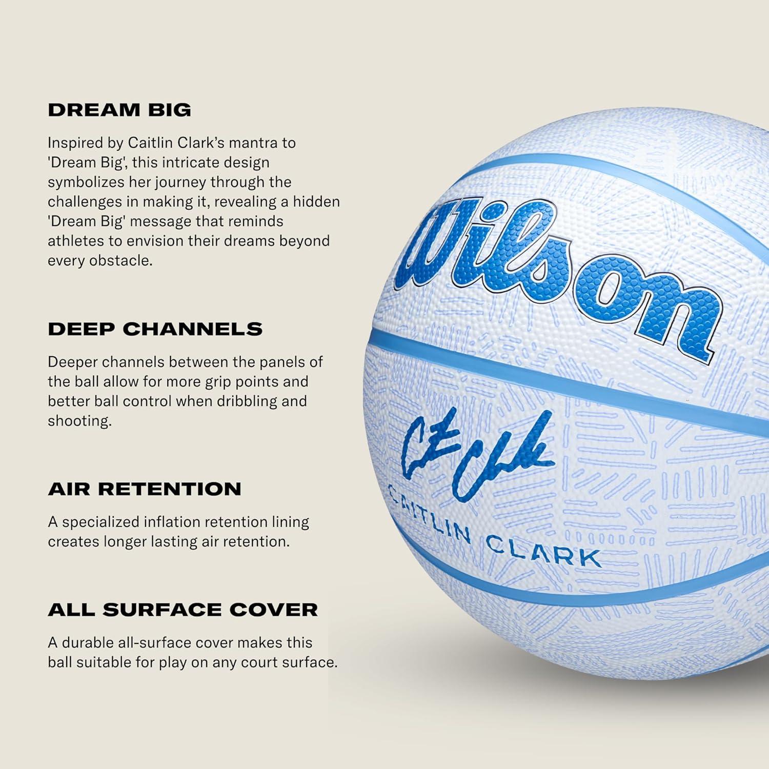 Balón de Baloncesto Wilson Caitlin Clark Envision 27.5" Azul