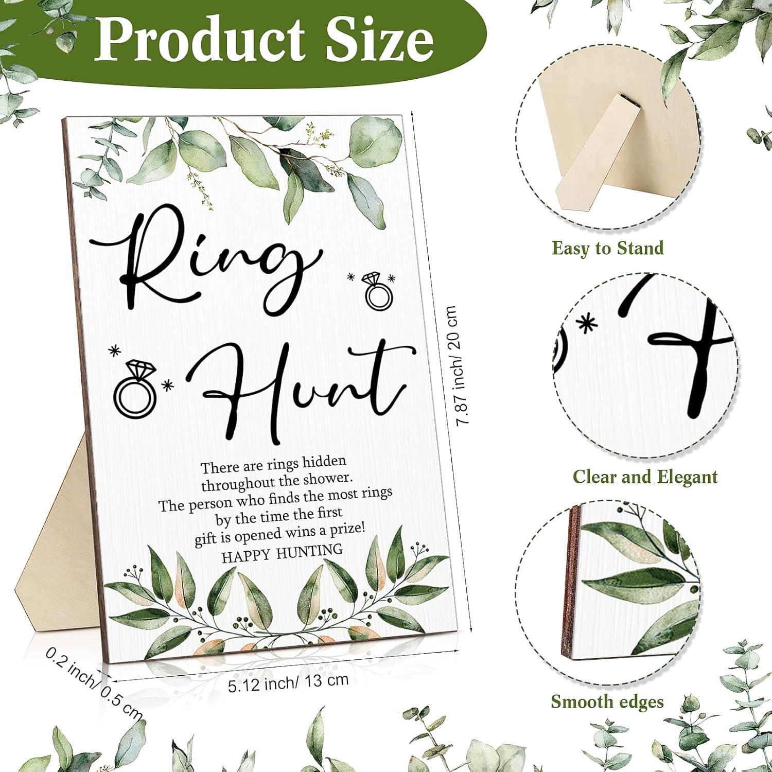 Juego de Ducha Nupcial Bucherry con Cartel y 100 Anillos