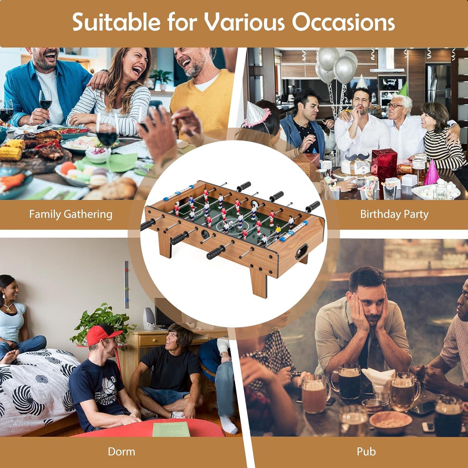 Futbolín de Mesa GYMAX Mini 68.58 cm con 2 Pelotas y Marcador