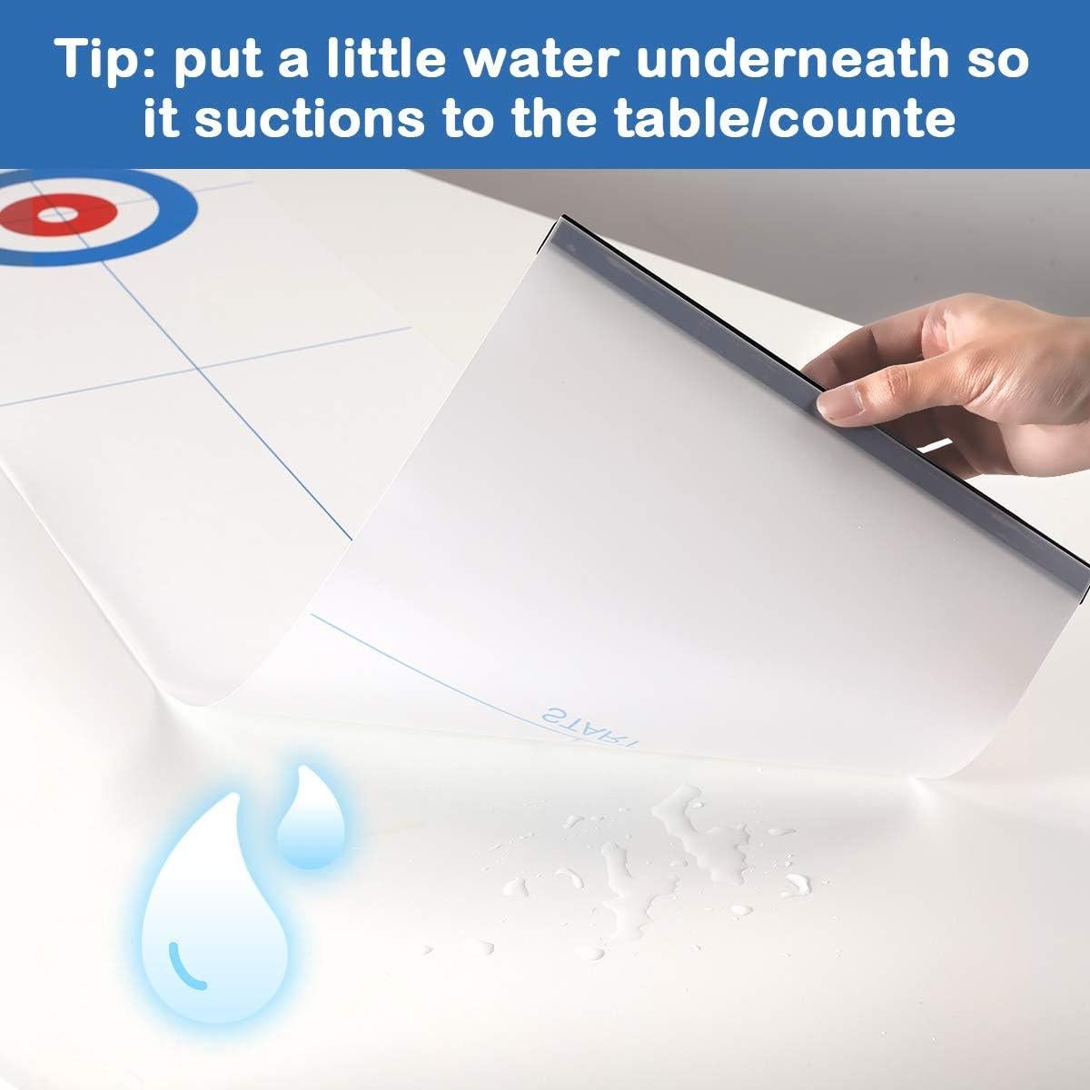 Juego de Curling de Mesa Yobbi con 10 Piedras - Rojo y Azul