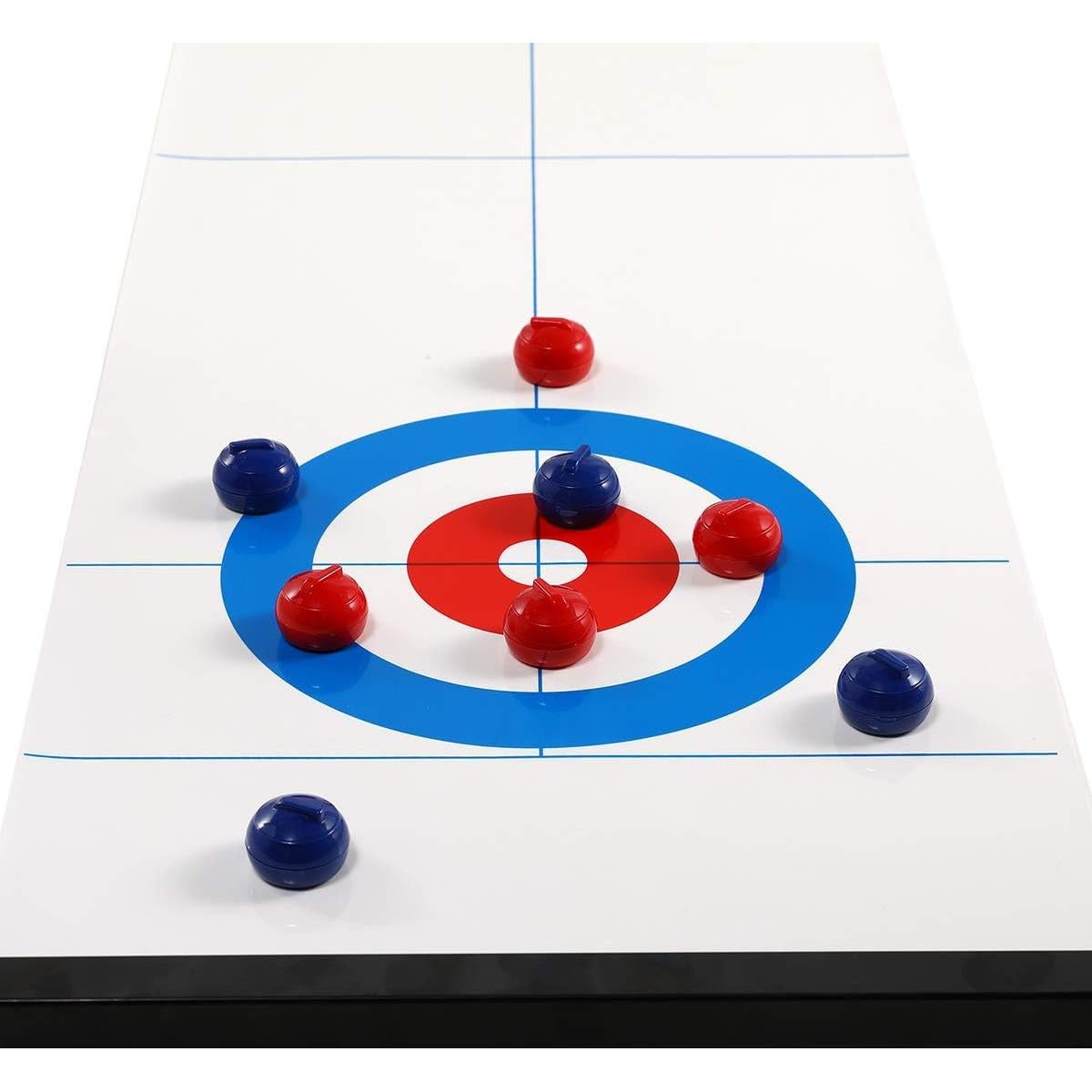 Juego de Curling de Mesa Yobbi con 10 Piedras - Rojo y Azul