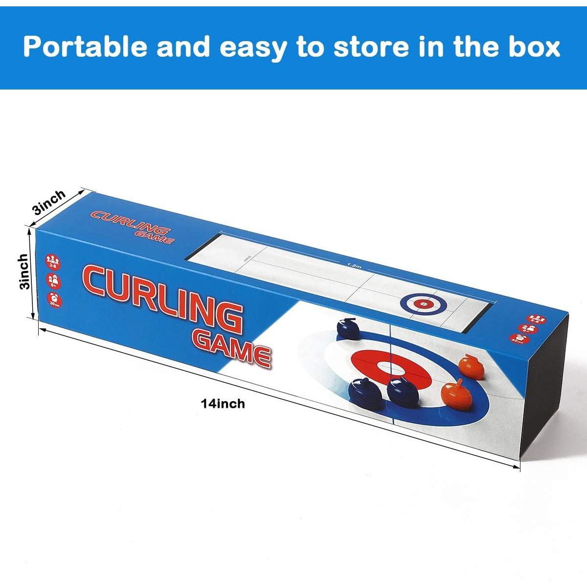 Juego de Curling de Mesa Yobbi con 10 Piedras - Rojo y Azul