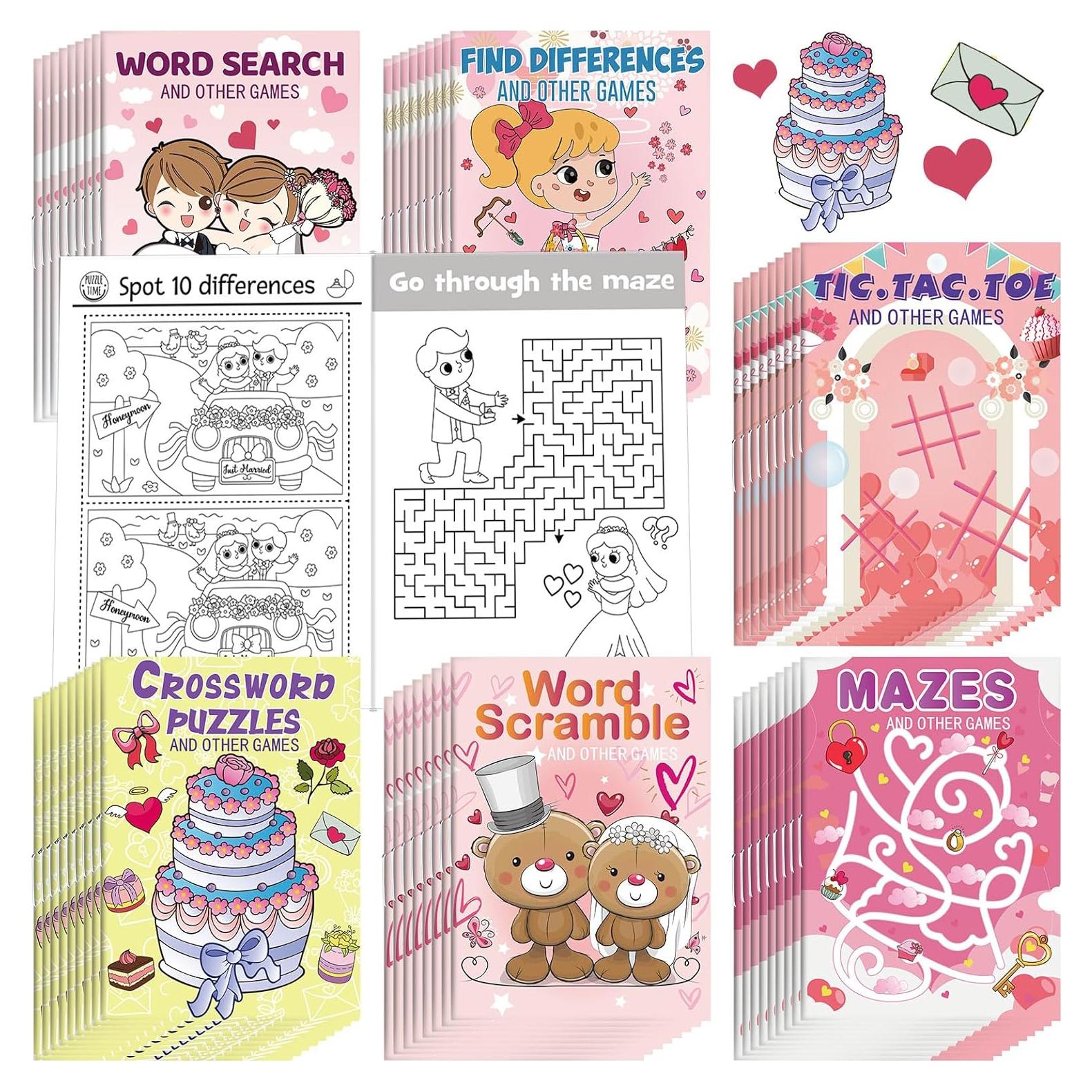 48 Libros de Actividades Mini para Niños Hungdao - Boda