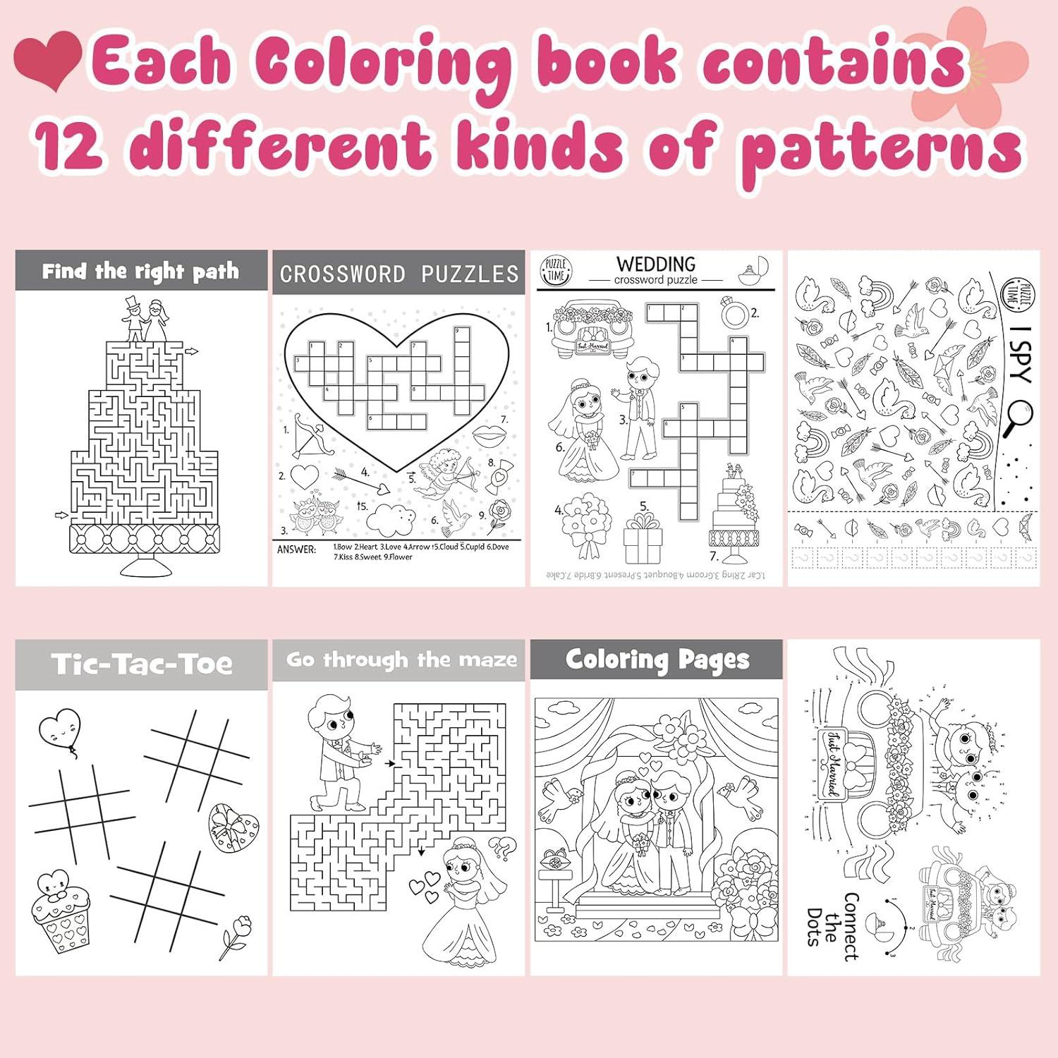 48 Libros de Actividades Mini para Niños Hungdao - Boda