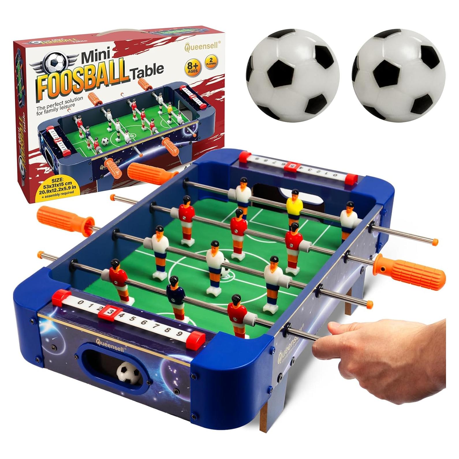 Mesa de Futbolín Mini Queensell 53x31 cm para Niños y Adultos