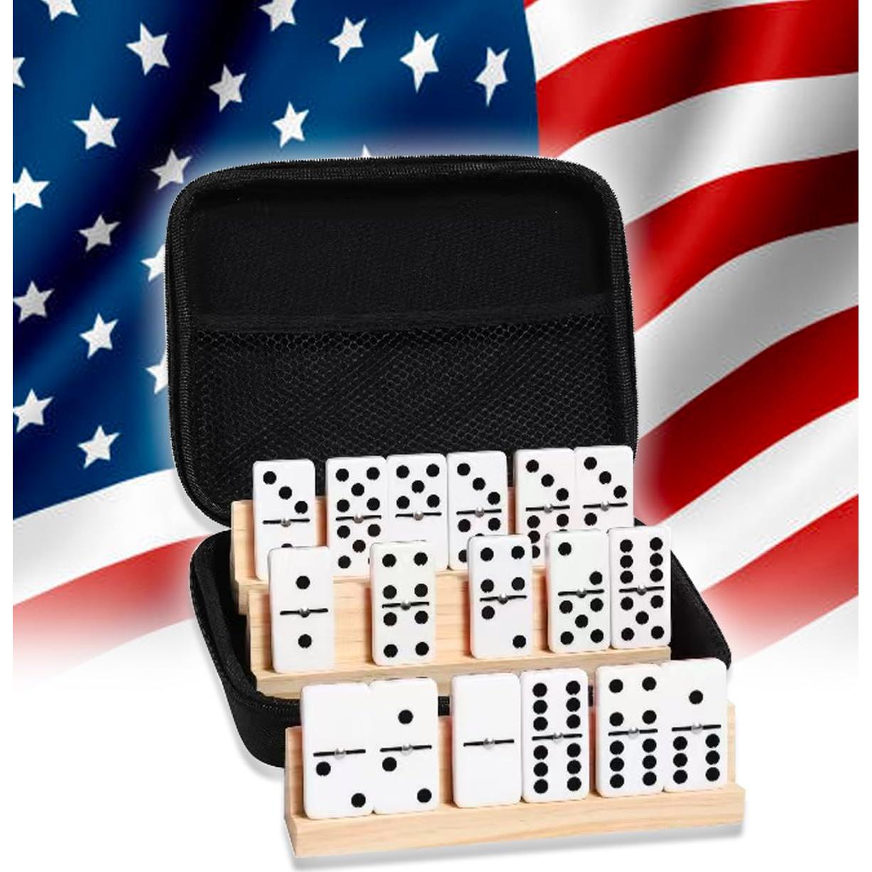 Juego de Dóminos Doble 6 PRK 14 - 28 Fichas y Soportes