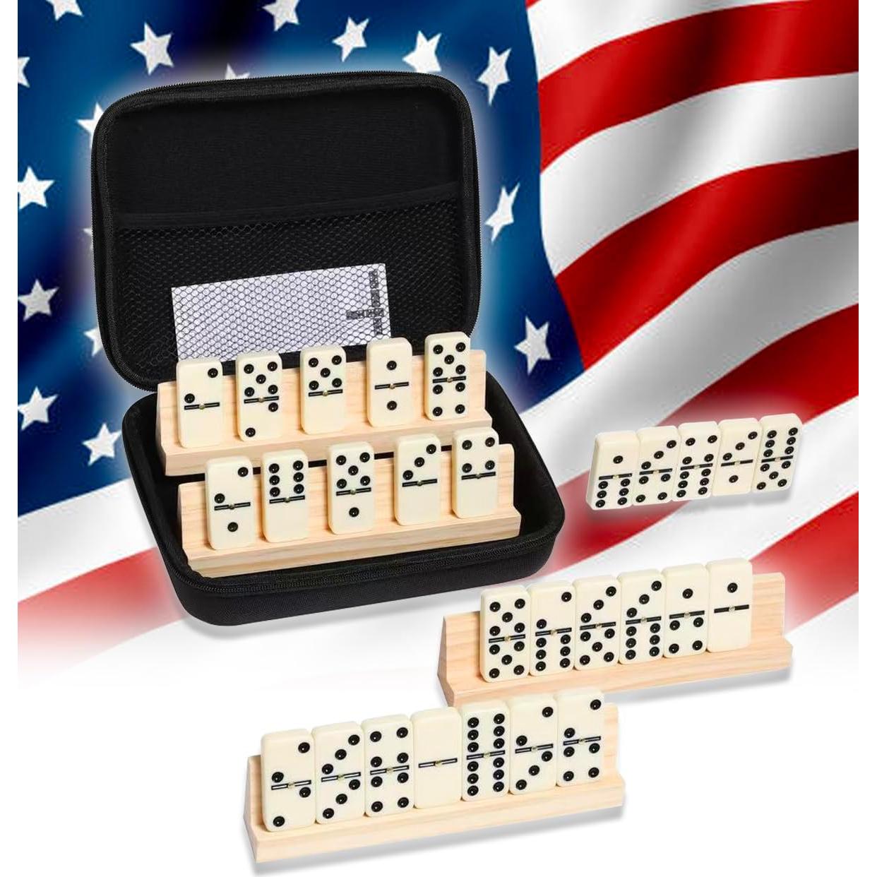 Juego de Dóminos Doble 6 PRK 14 - 28 Fichas y Soportes