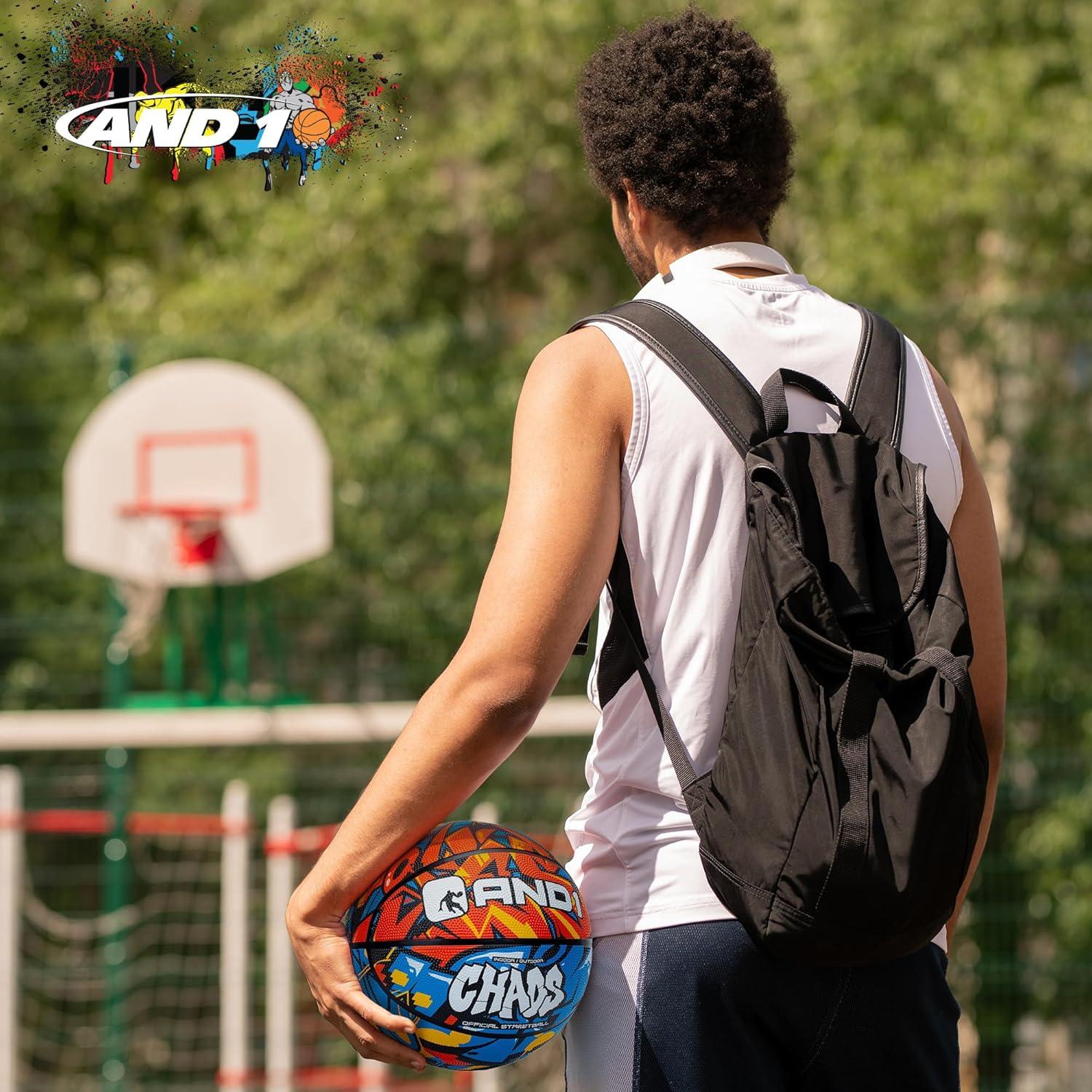 Balón de Baloncesto AND1 Chaos 74.93 cm Goma Naranja/Azul