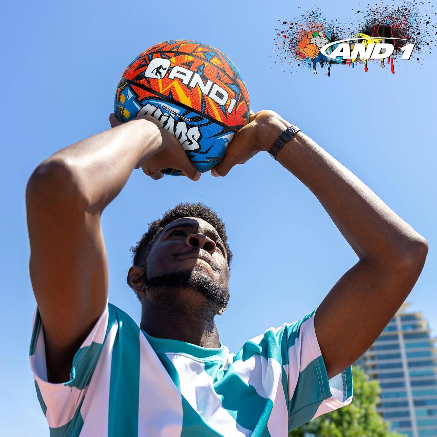 Balón de Baloncesto AND1 Chaos 74.93 cm Goma Naranja/Azul