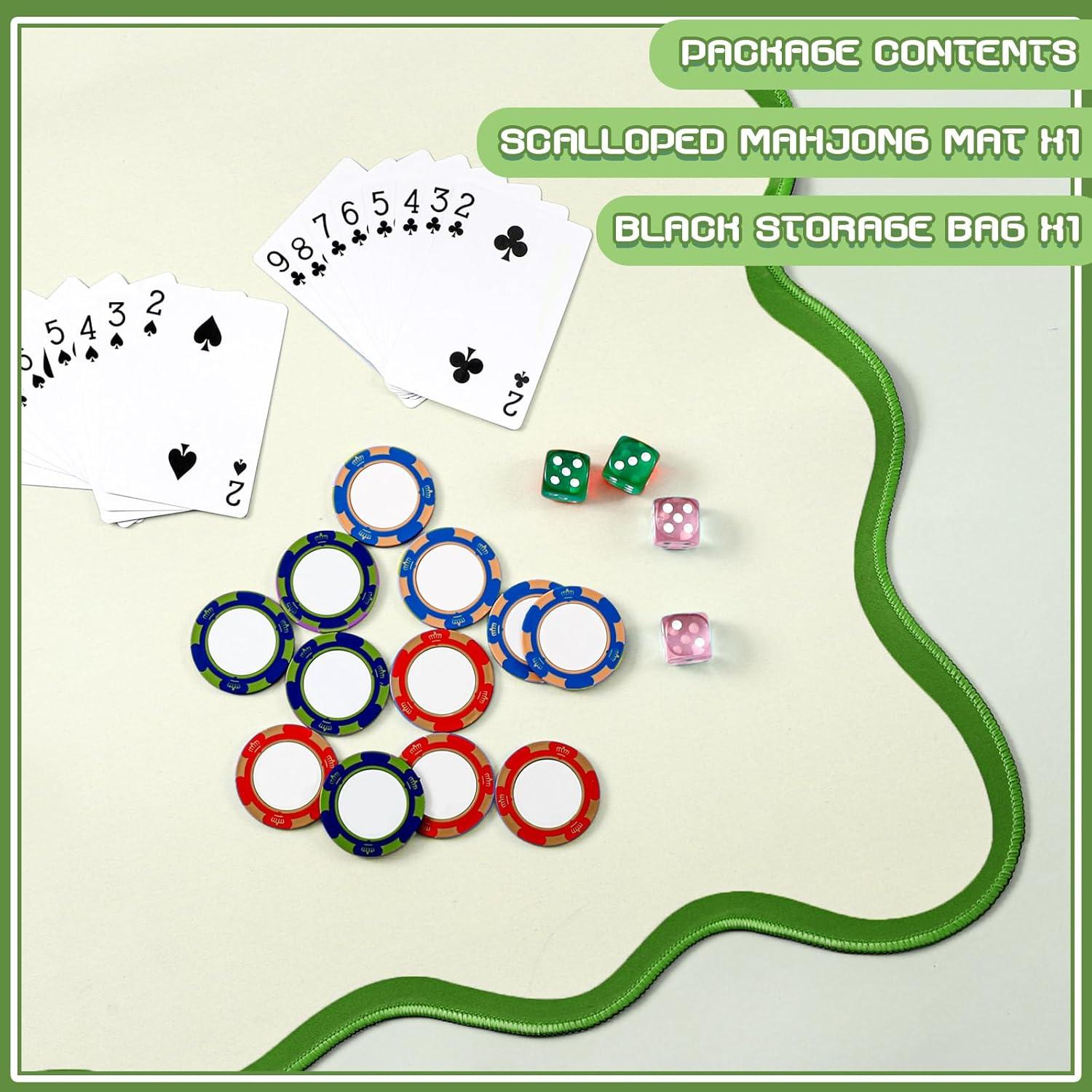 Tapete de Mahjong Mini 55 cm Antideslizante Verde VioraWhite