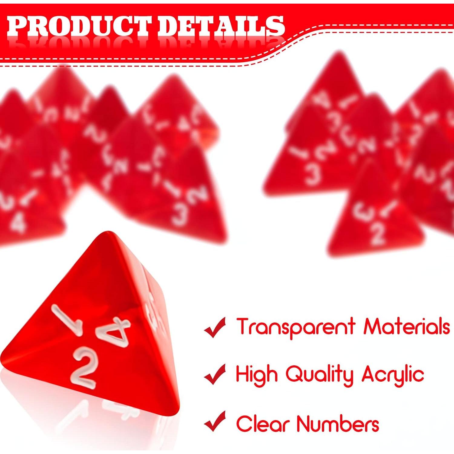 Dados Poliedricos Rojos Juexica 72 Pcs 20 mm para Juegos de Mesa