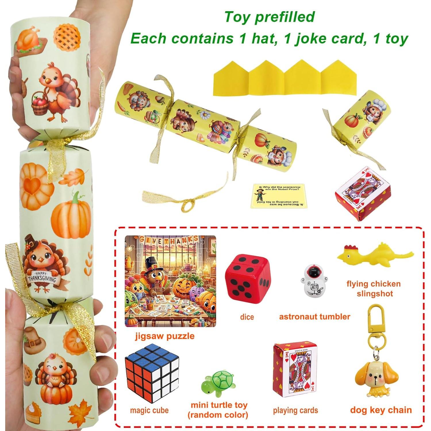 Crackers de Acción de Gracias Ceiba Árbol 8PCS con Juguetes