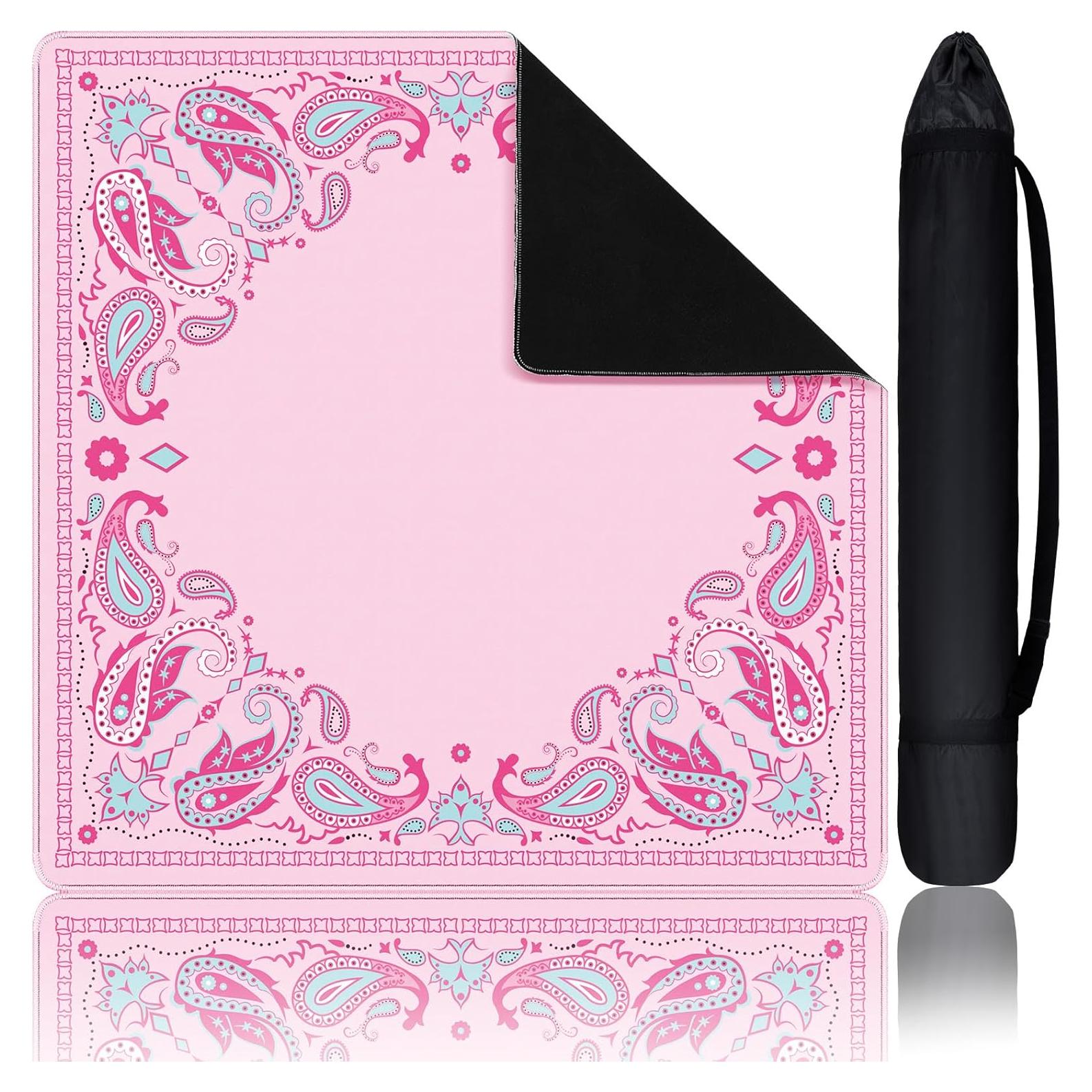 Tapete de Mahjong Rosa Antideslizante 55.88x55.88 cm Sonwyoung