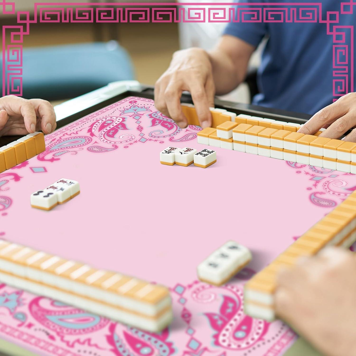 Tapete de Mahjong Rosa Antideslizante 55.88x55.88 cm Sonwyoung