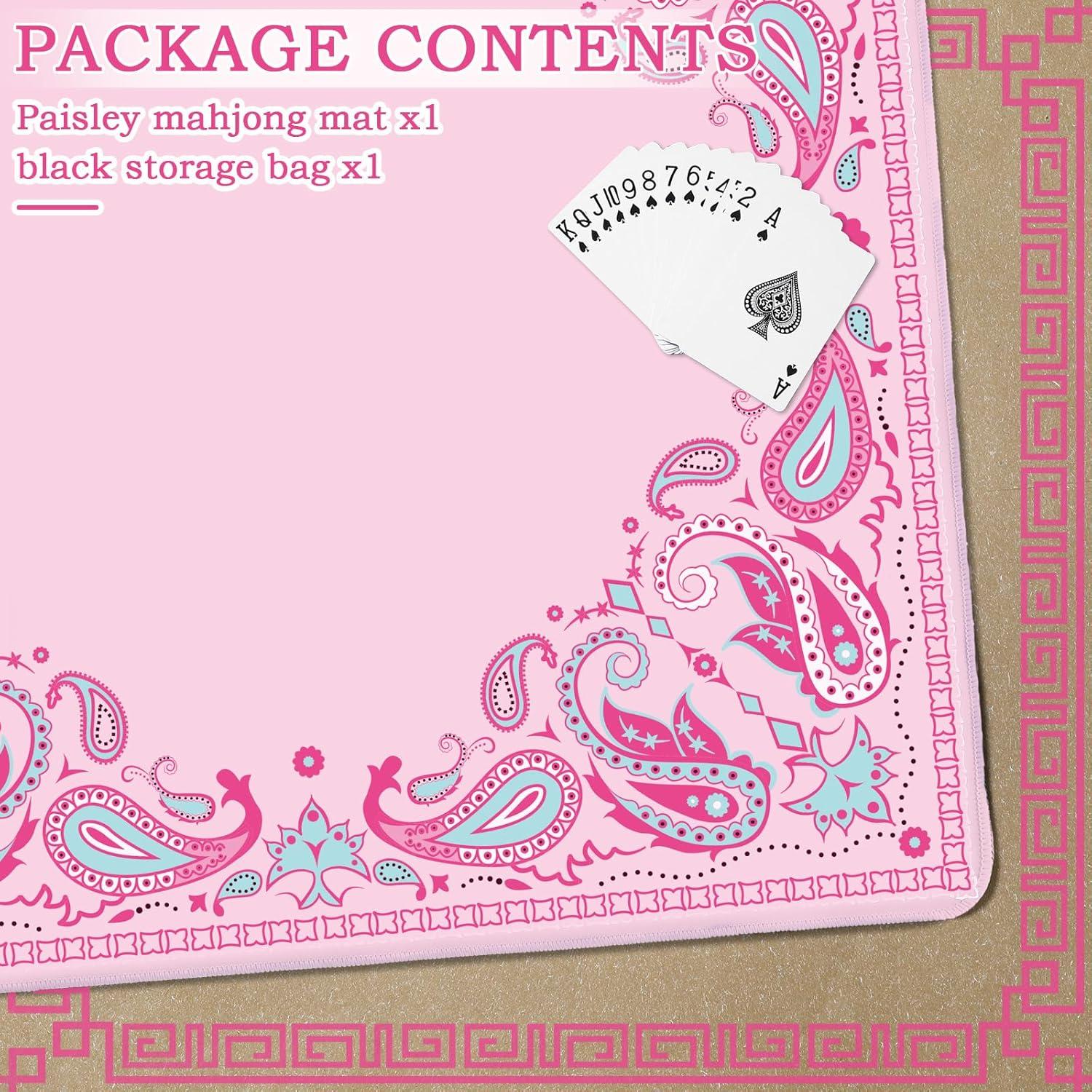 Tapete de Mahjong Rosa Antideslizante 55.88x55.88 cm Sonwyoung