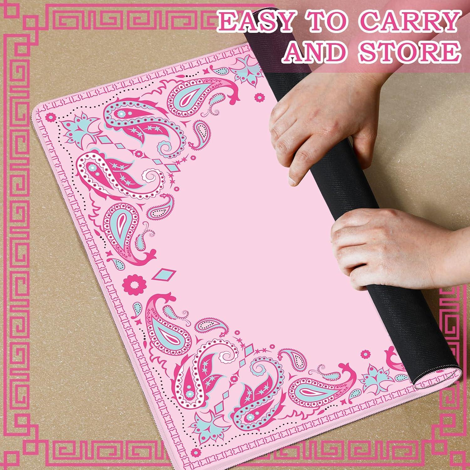 Tapete de Mahjong Rosa Antideslizante 55.88x55.88 cm Sonwyoung