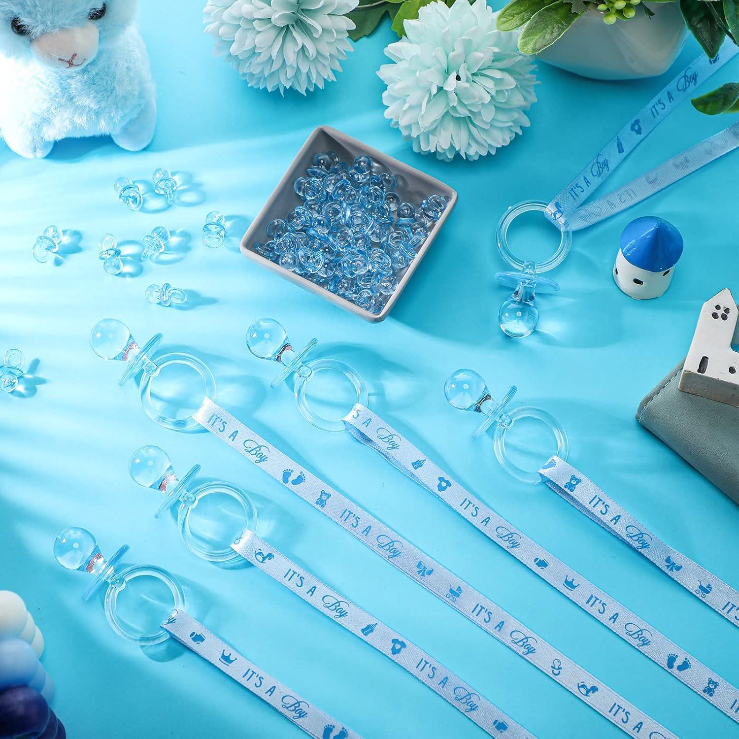 Juego de Baby Shower 74 Piezas Collares y Chupetes Azul