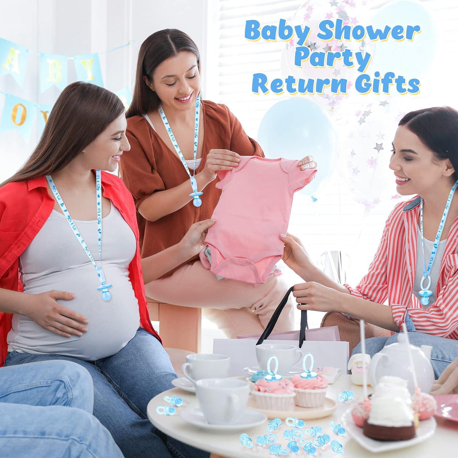 Juego de Baby Shower 74 Piezas Collares y Chupetes Azul