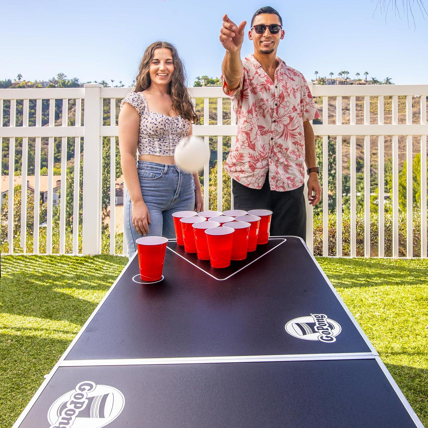 Mesa Plegable Beer Pong GoPong 6 Pies (1.83 m) con 6 Pelotas