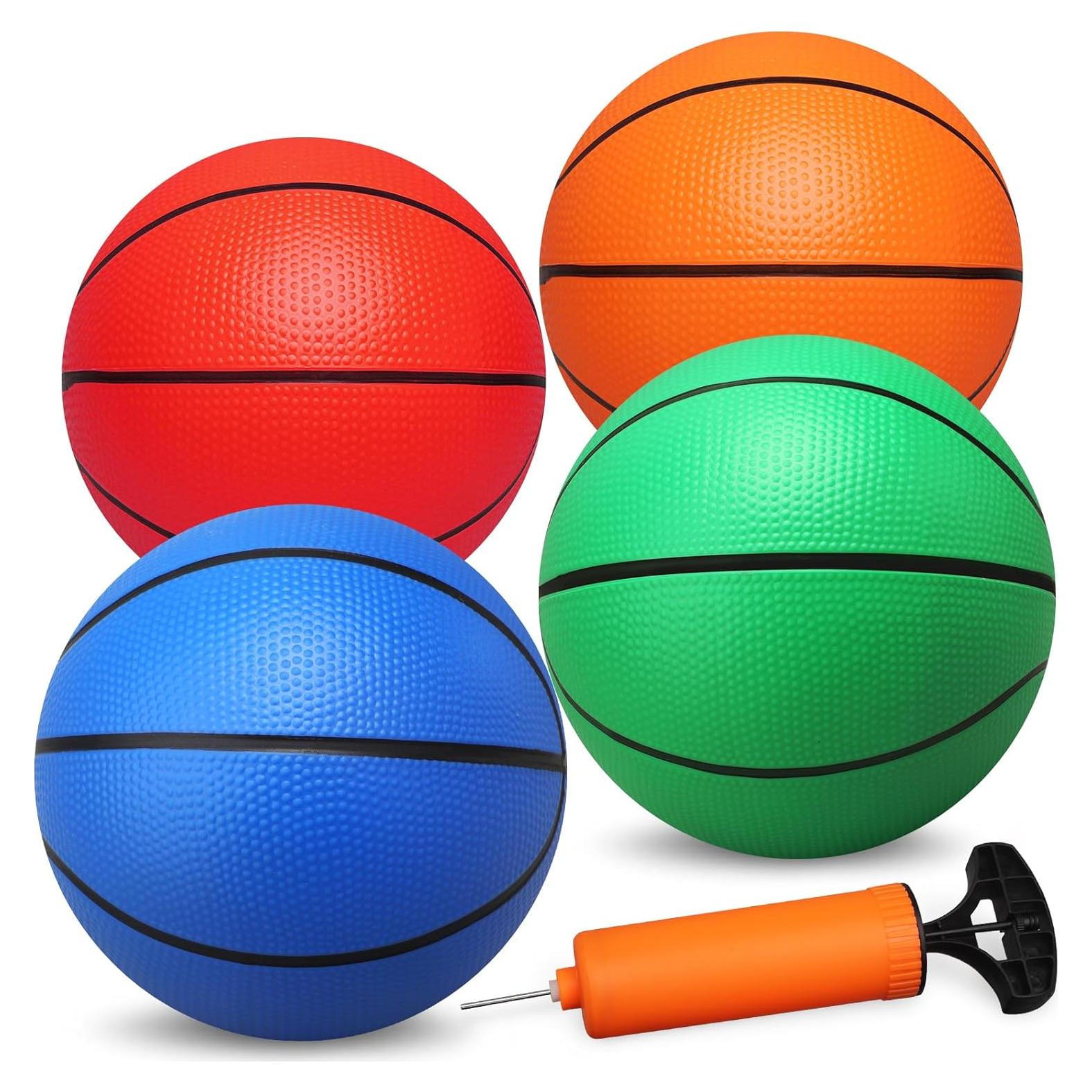 Paquete de 4 balones de baloncesto Cybemaga 24.89 cm con bomba