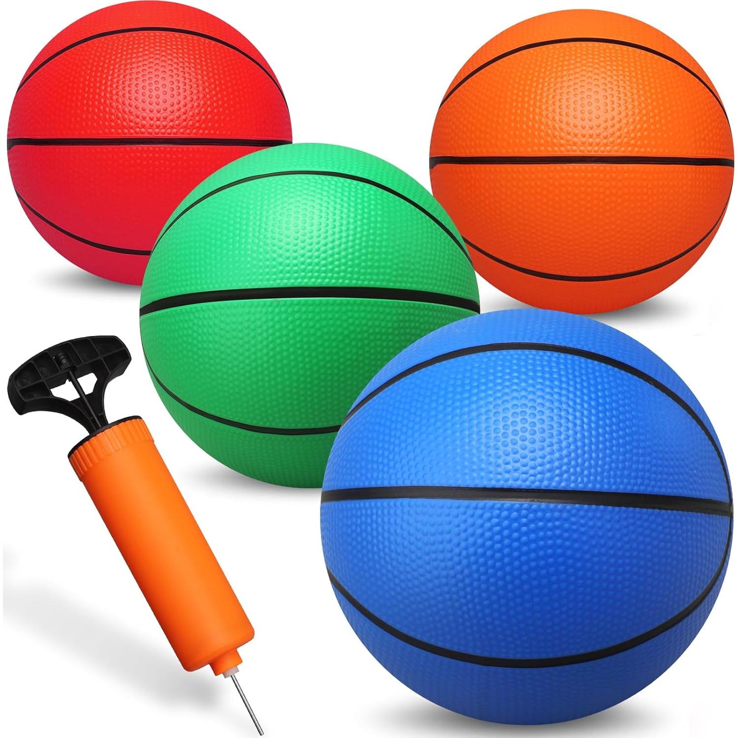 Paquete de 4 balones de baloncesto Cybemaga 24.89 cm con bomba